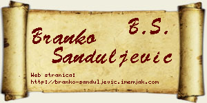 Branko Sanduljević vizit kartica